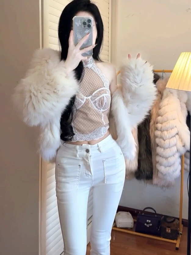 

High Waist Wide Hip Denim Pants Women's Elastic Slimming Floor Length Jeans Korean Cartoon Proportion Godd White ket