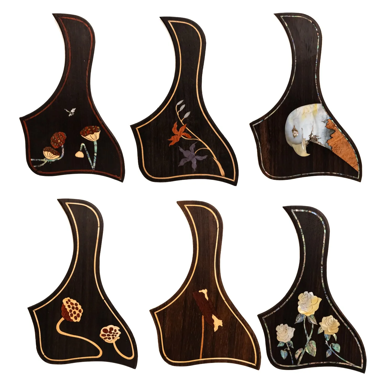 

Acoustic Guitar Pickguard Rosewood With Abalone Shell Inlay Guitar Scratch Plate Protection Plate