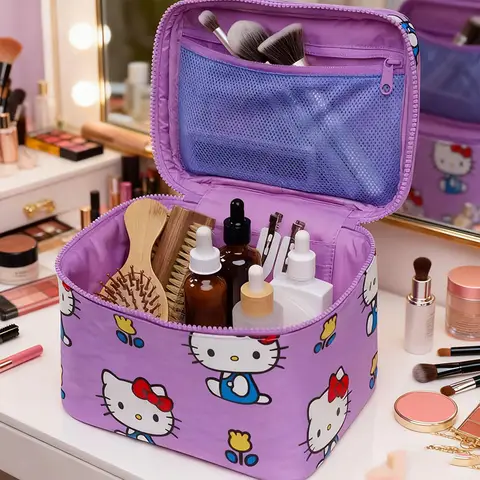 Miniso Sanrio Hello Kitty sac de rangement Kawaii grande capacité soins de la peau et beauté sac Ins coréen dessin animé amis cadeau