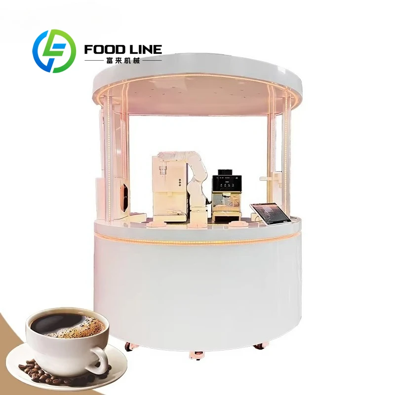 Customized Commercial 6 Axis Robot Barista Coffee Machine Automatic Milk Coffee Making Vending Device for Catering Business Sale