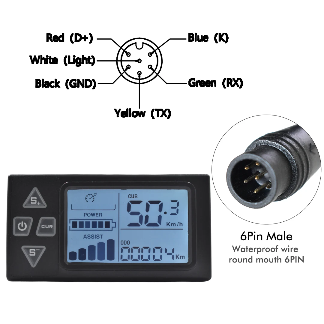UART 2-multifunctioneel LCD-scherm Elektrische fietsdisplay Computer Fiets Regendicht Snelheidsmeter Kilometerteller Fietsen Waterdicht
