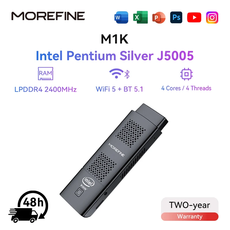 Morefine M1K Mini PC Stick J5005 / N5030 WIFI5