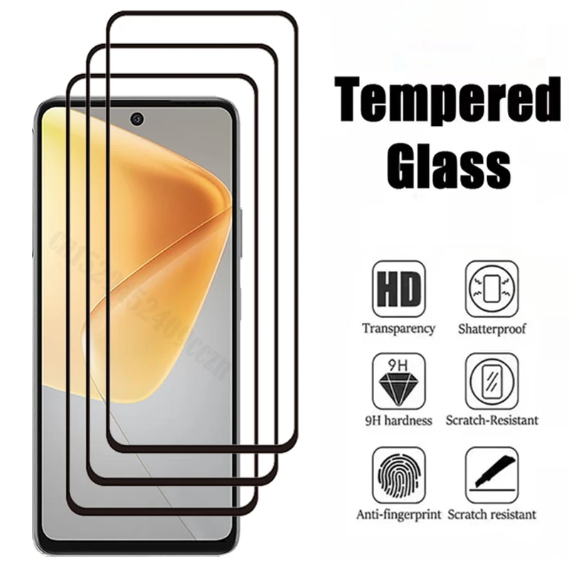 Full Cover Full Glue Tempered Glass For Infinix Hot 50 Screen Protector Glass For Infinix Hot 50i Protective Glass