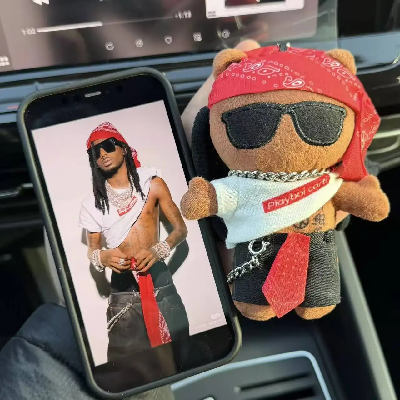 

Playboi Carti-Kitty Plush Keychain Plushies Stuffed Doll Toys Pendant Collection Cute Kids Boys Girls Birthday Gifts