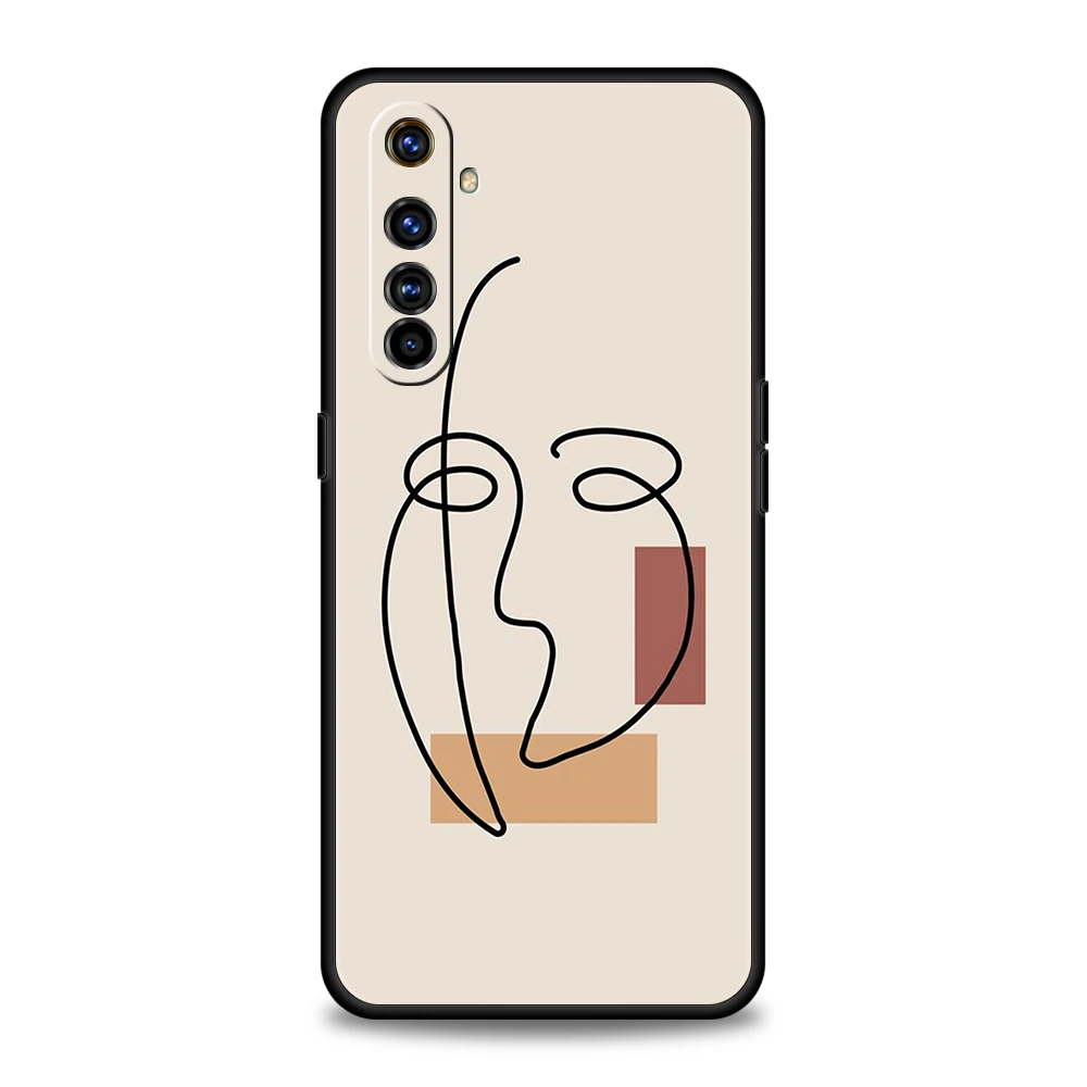 Drawings Abstract Faces Soft Phone Case For Oppo A12 A15 A16 A74 A76 Find X5 Pro A54 A53 A52 A95 Reno 6 7 SE Z A9 2020 Pro Cover