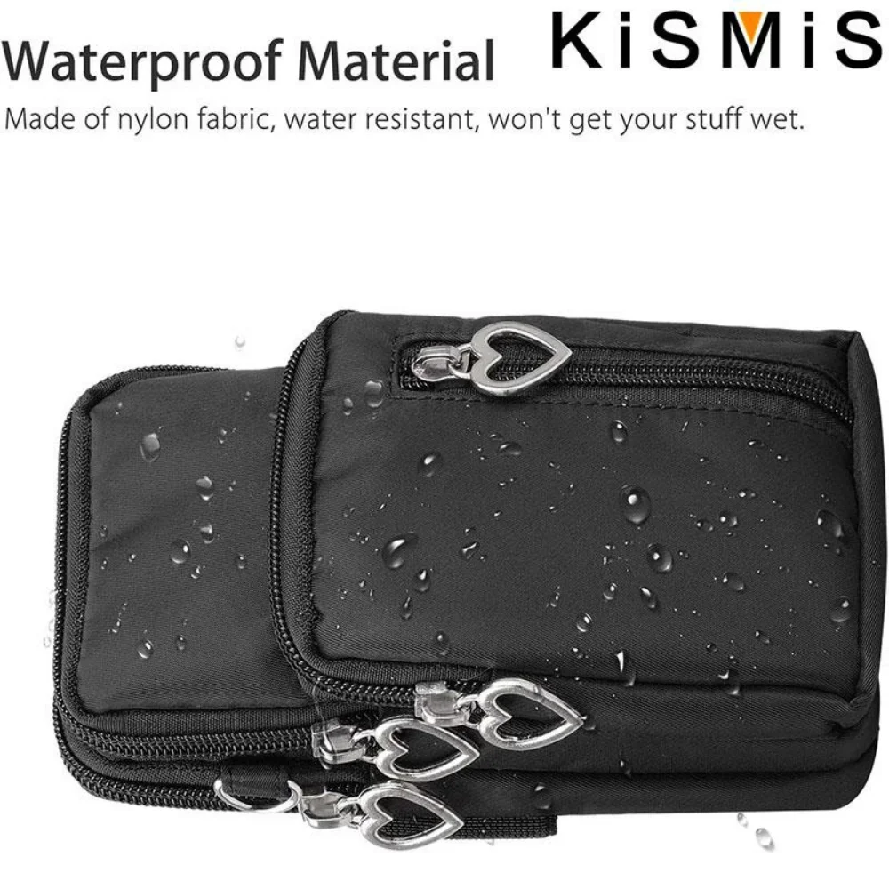 KISMIS Sports Wallet Phone Bag for Mobile Shoulder Bag Pouch Case Belt Handbag Purse Coin Wallet Retro Key Holder Bags Arm Bag