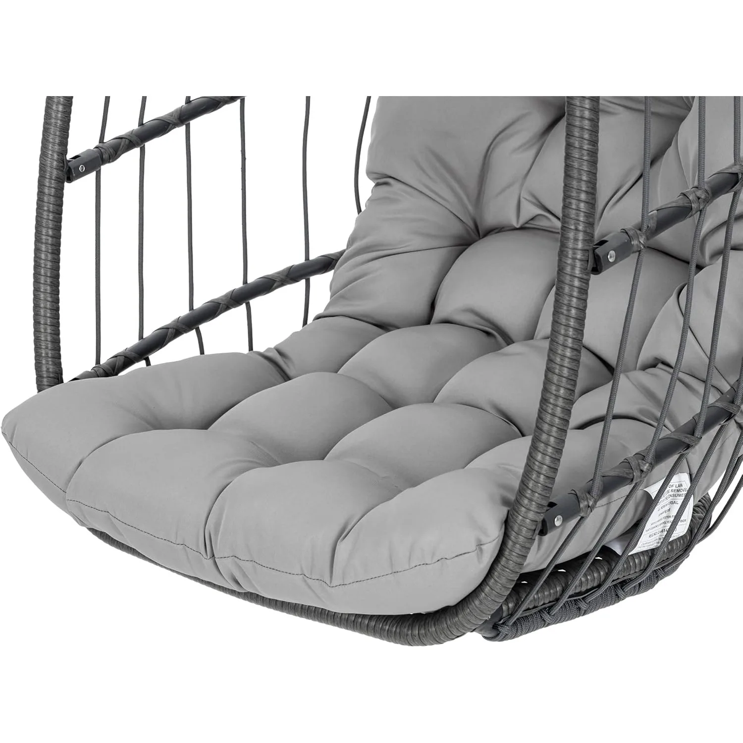 Swing Egg Chair Without Stand Indoor Outdoor, Foldable Wicker Rattan Hanging Egg Chairs Hammock Egg Basket Chair