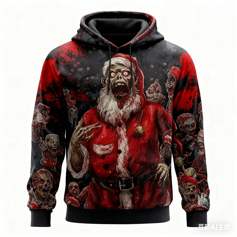 

Men's Hoodie Skull Graphics Top 3D Santa Claus Printed Fashion Unisex Sweatshirt Autumn Winter New Hip Hop Casual Party Clothing
