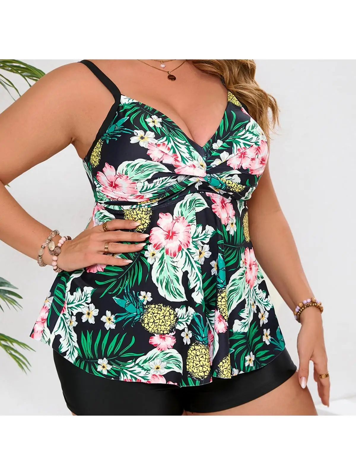 

Купальник-бикини больших размеров с юбкой, с принтом, раздельный, для женщин, для плавания и водных видов спорта, модный, спортивный