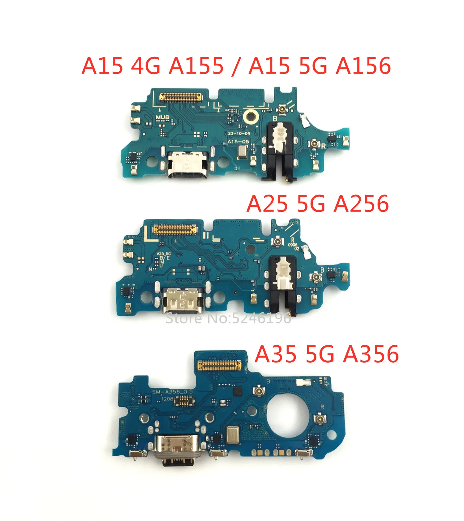 1pcs USB Charging Port Connector Flex Cable For Samsung Galaxy A15 4G A155F A15 5G A156B A25 5G A256B A35 5G A356B Replace Part