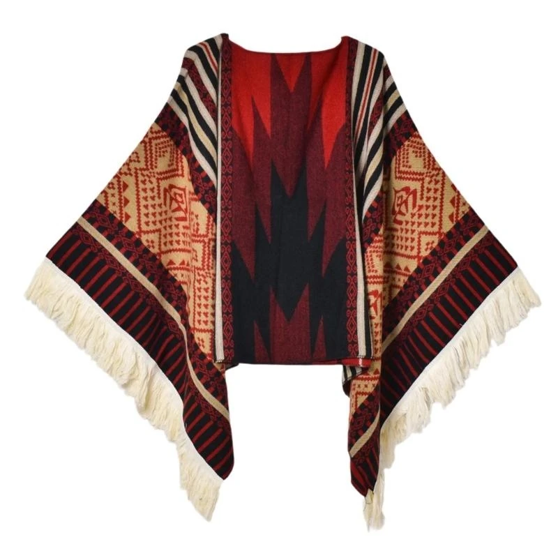 

Large Capes Casual Cardigan Sweaters Open Ethnic Winter Shawl Wraps Open Front Ethnic Capes Shawl