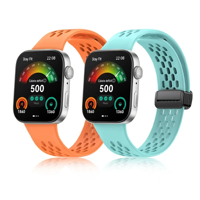 حزام سيليكون لساعة Huawei Watch Fit 3 سوار بديل رياضي لساعة Huawei Watch Fit3 ملحقات سوار بإبزيم مغناطيسي