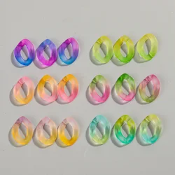 20pcs 20x30/17x23mm Matte Colorful Acrylic Geometric Link Chain Loose Beads for DIY Bracelet Necklace Making Jewelry Accessories