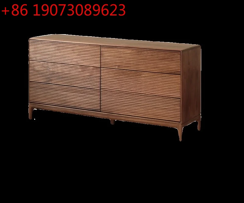 

North America Black Walnut Chest Of Six Drawers Solid Wood Living Room