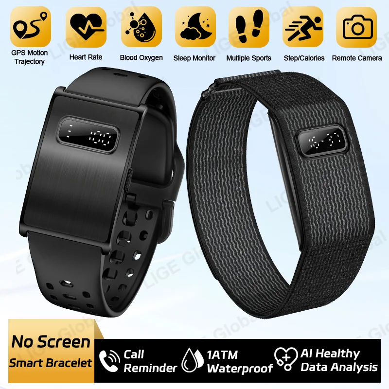 

Смарт-браслет LIGE с GPS, цифровым экраном, мониторингом HRV, давления в крови, сна, отчетами о состоянии здоровья AI, уведомлениями о звонках и функцией умных часов