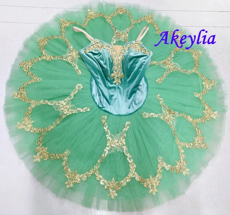 

Green Professional Ballet Tutu Pancake Classical rose red Performance Stage Competition Platter Tutu 7 layer of tulle BLST18080