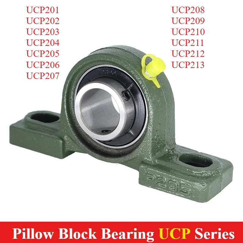 1 unidad Rodamiento de Bloque de Almohada UCP201 202 203 204 205 206 207 208 209 210 -213, Rodamiento de Inserción con Carcasa, Rodamiento de Bolas de Bloque de Almohada