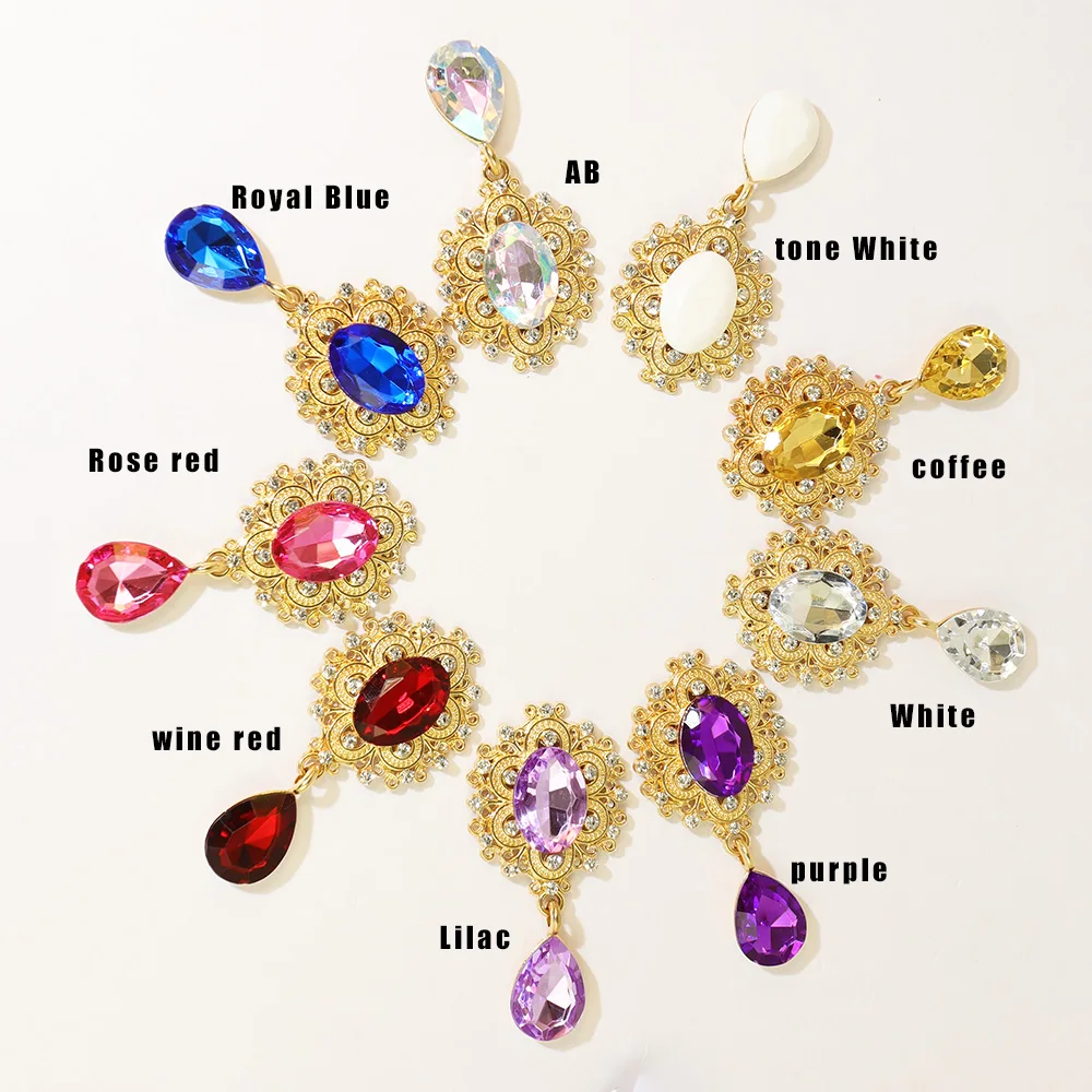 NEW 28 * 58mm 10Pcs Crystal Rhinestone Brooch Accessories DIY Wedding Invitation Card Wine Glass Gift Box Creative Decoration