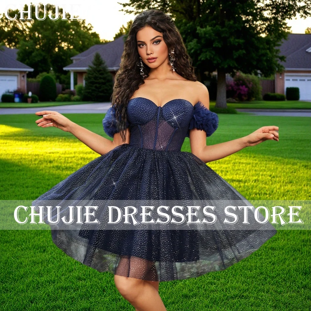 

Off Shoulder A Line Glitter Cocktail Dress vestidos graduación adolescentes MIni Homecoming Dress Customized Evening Party Gowns