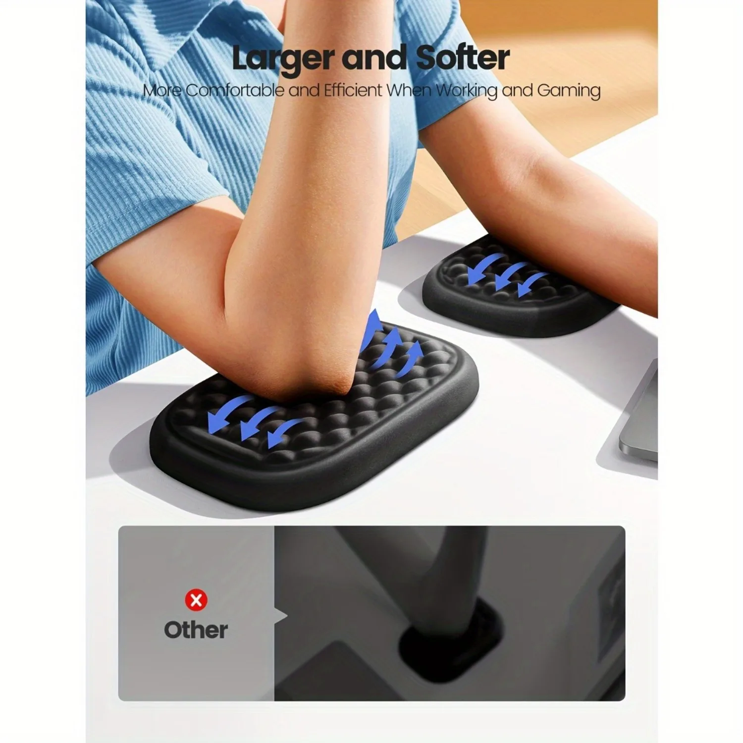 Computer desk ergonomic memory foam wrist rest set-comfortable arm support pad,suitable for typing, gaming and office decoration