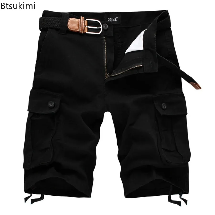 2025 Men's Military Tactical Cargo Shorts Multi-pockets Casual Loose Cotton Short Straight Pants Men Outdoor Sweatpant Oversized