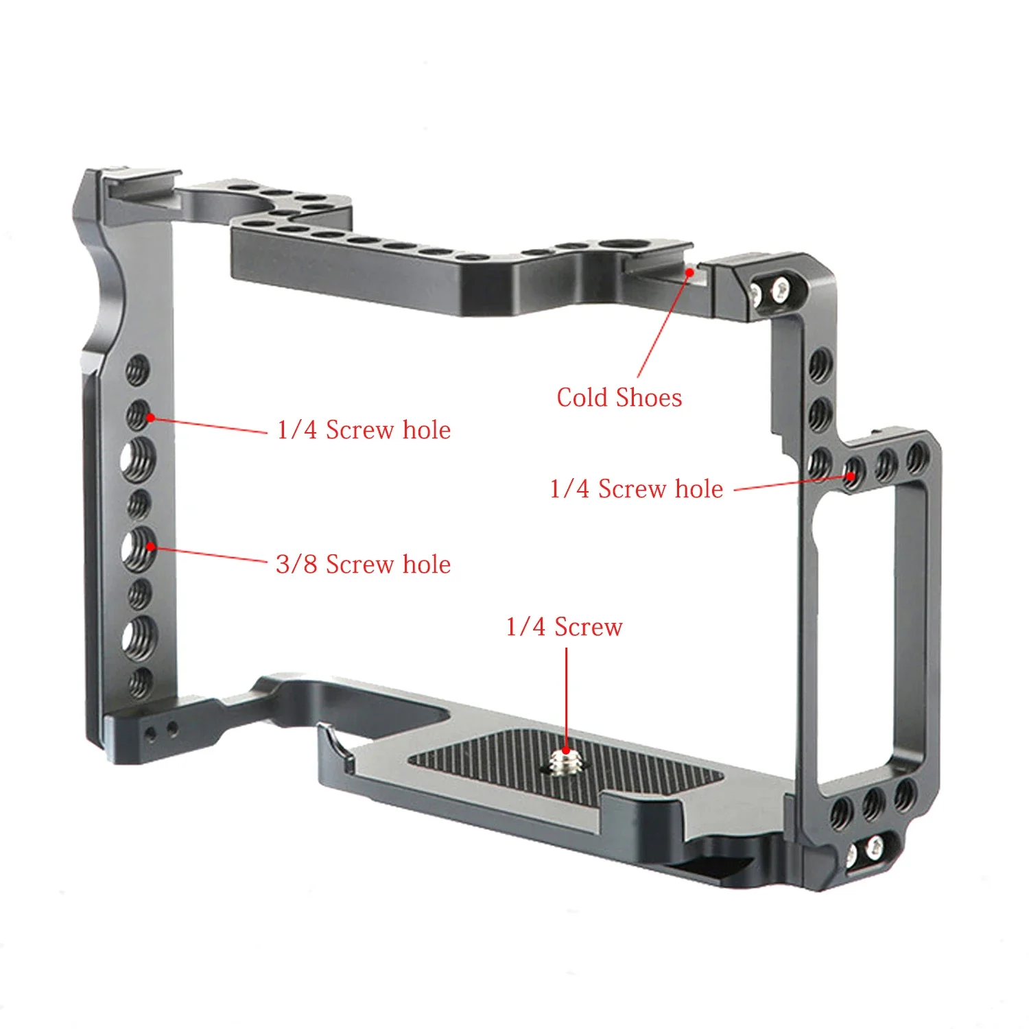 Topcine Camera Cage for Canon EOS 5D Mark II III IV 6D MarkII 7D MarkI Camera Rig with Dual Cold Shoes Mount Multiple 1/4“ Holes