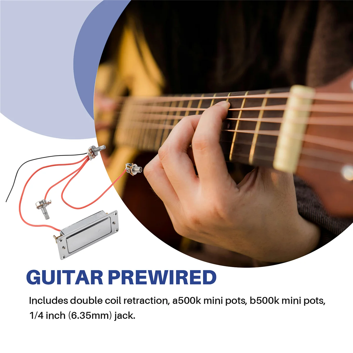 Elektrische Gitaar Voorbedrade Dubbele Spoel Humbucker Gitaar Pickup Harnas Kit met 500K Potentiometer Volume Tone Potten