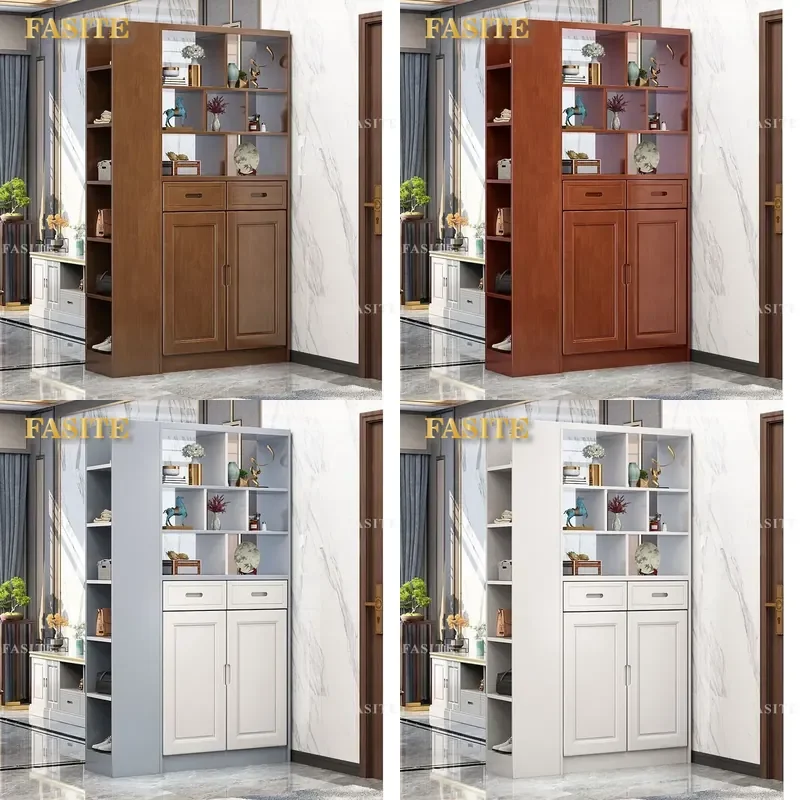 For Solid Wood Wine Cabinet Shoe Rack Integrated Simple Modern Double Sided Living Room Entry Door Screen Entrance Partition