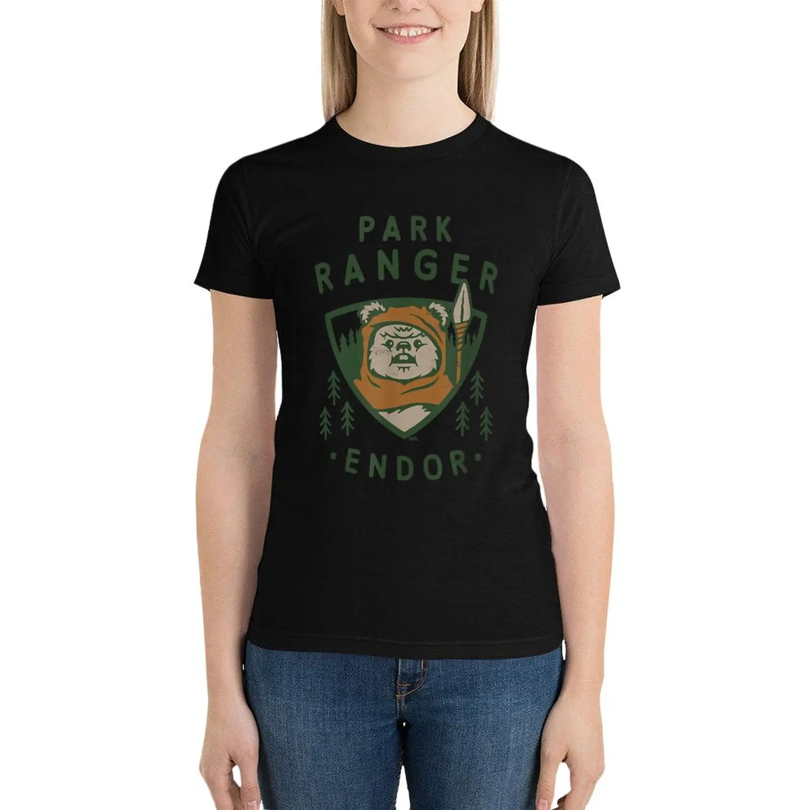 Ewok Park Ranger Endor T-Shirt cute tops tops kawaii clothes plain t shirts for Women