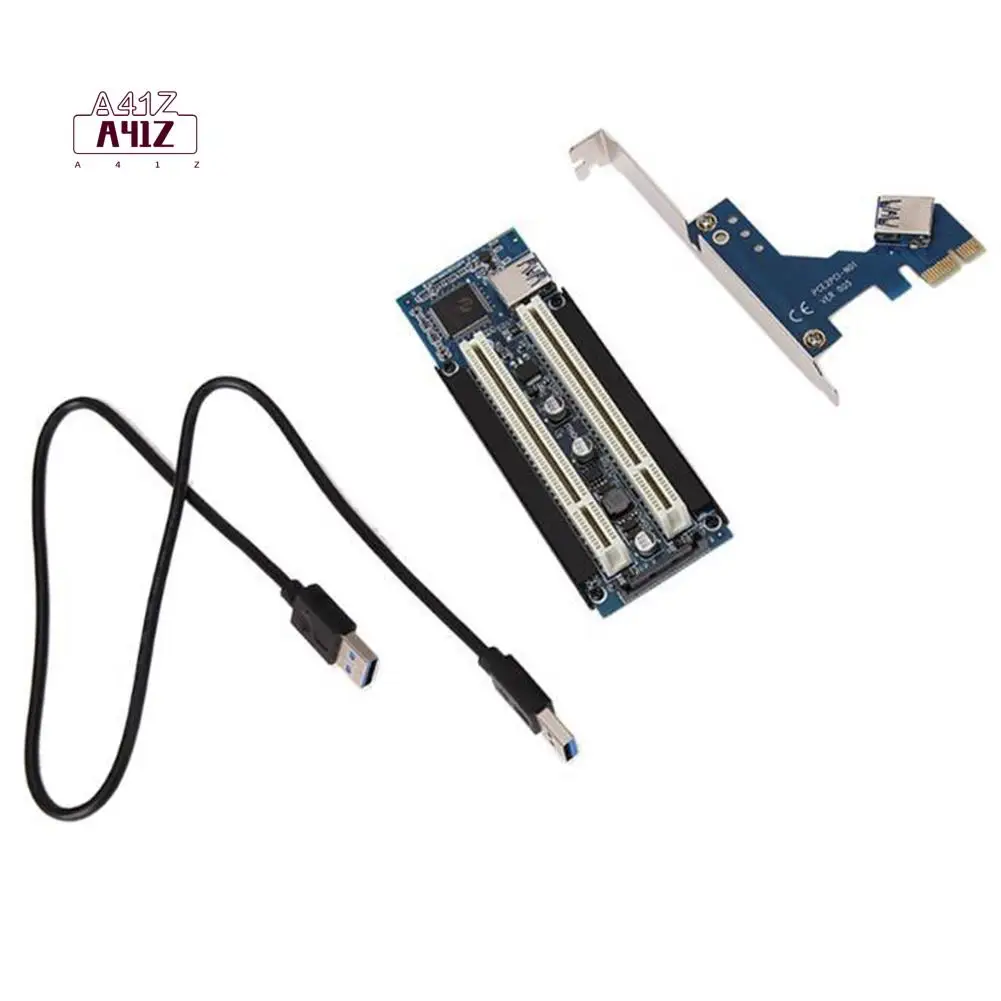 a41z-1-piece-pcie-to-2-pci-slot-support-capture-card-golden-tax-card-sound-card-parallel-port-card