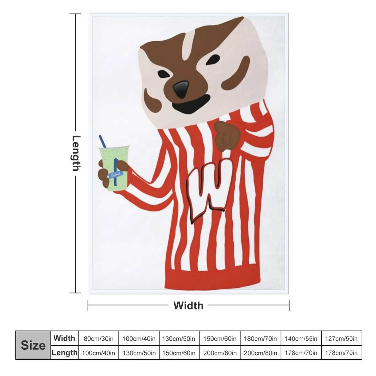 Bucky Badger & Culvers Throw Blanket Soft Beds Custom Blankets Sofas Of Decoration Blankets