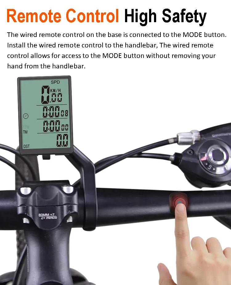 

New Bicycle Code Table, Wired Code Table, Mileage Meter, Backlight Speed Meter, English
