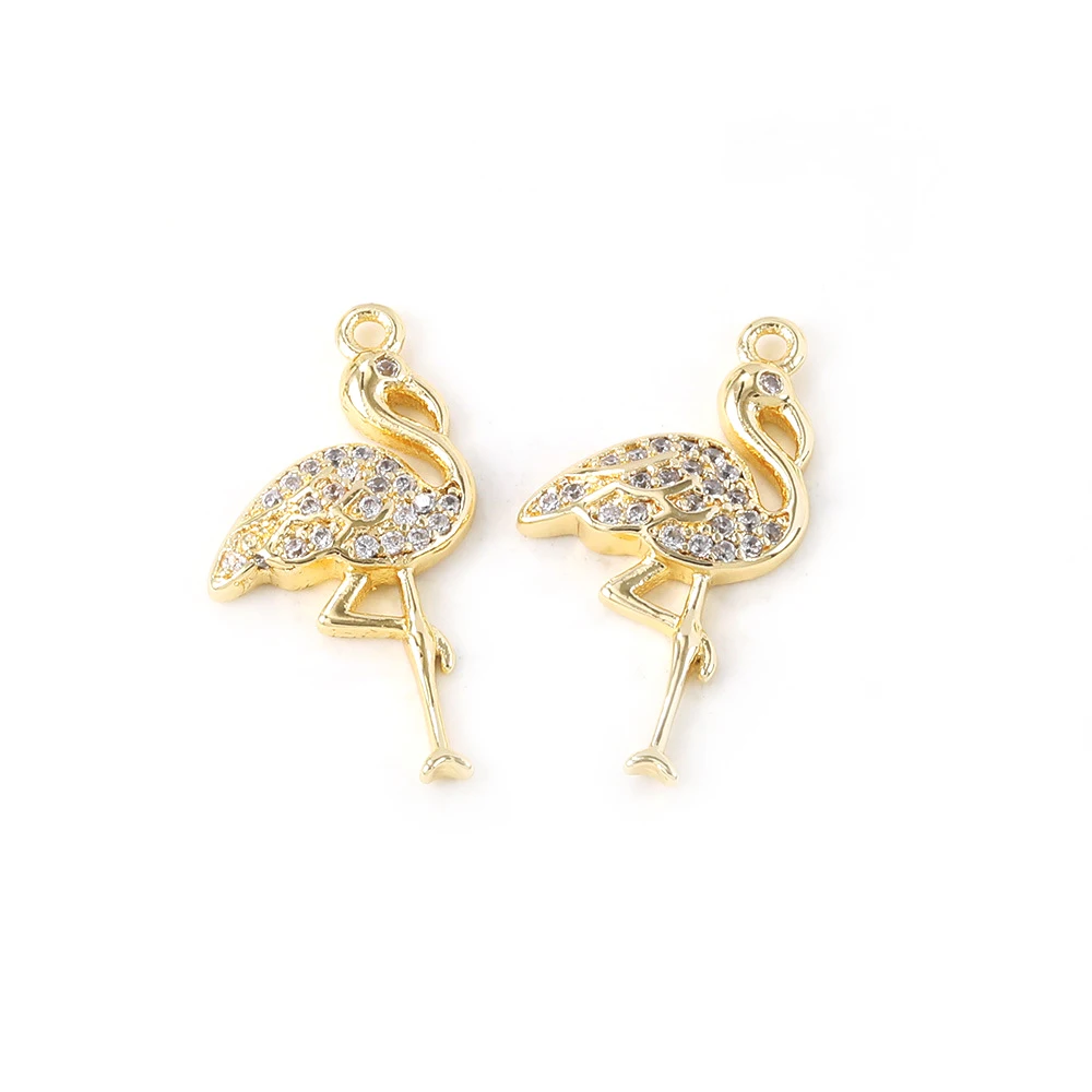 18K Gold Color Brass and Zircon Pigeon Birds Owl Peacock Charms Pendants High Quality Diy Jewelry Making Necklace Accessories