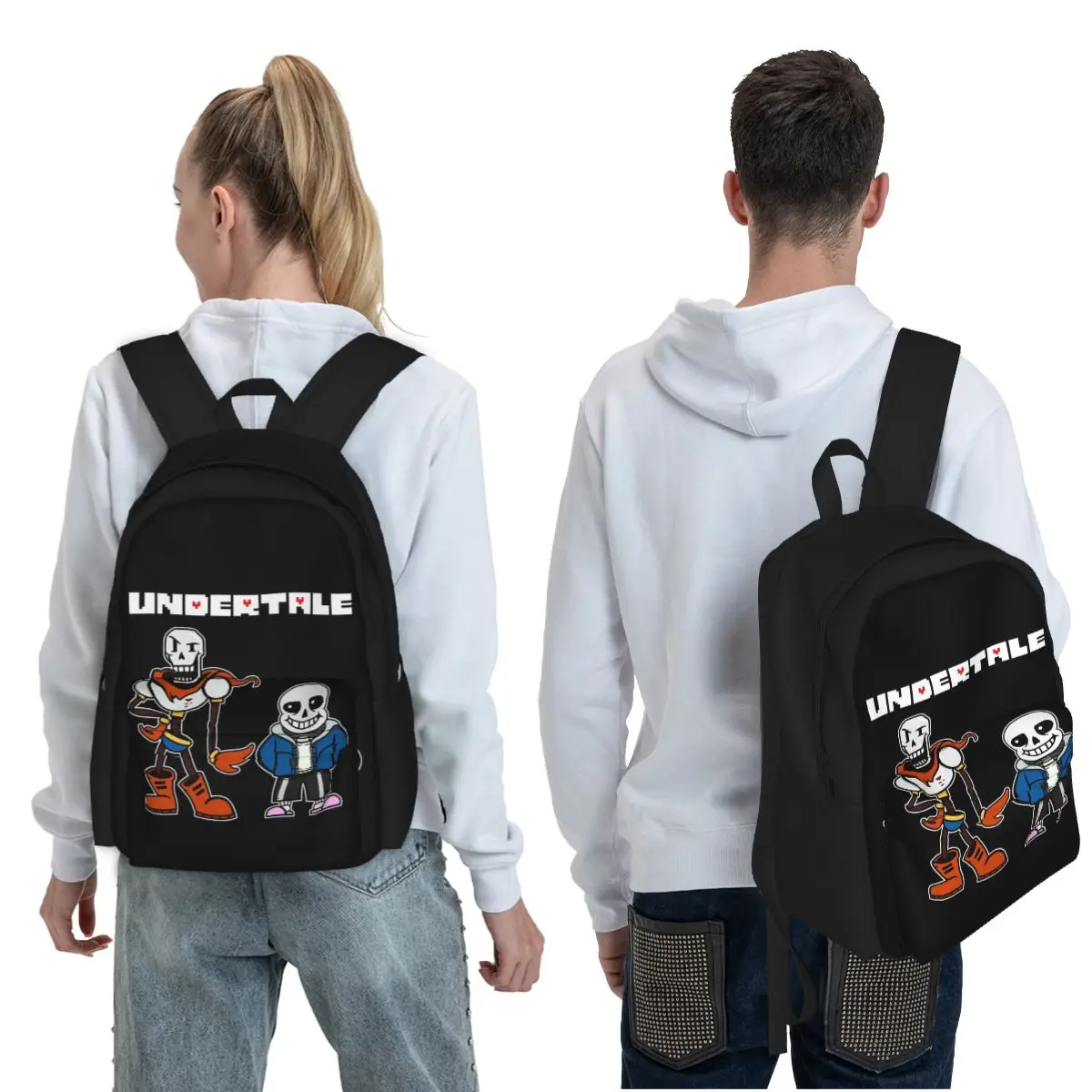 Game Undertale Art Papyrus Sans Student Backpack School Bag Hiking Travel Daypack for Boys Girls Fashion Bookbag Shoulder Bags