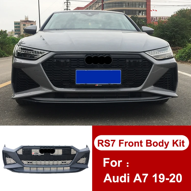 High Performance Car Accessories PP Material Body Kit A7 Front Bumper with Grille for audis RS7 2019 2020