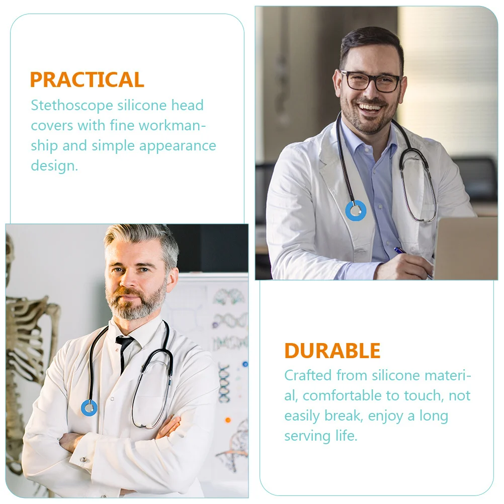 20 قطعة أغطية رأس سماعة الطبيب سيليكون المحمولة استبدال الملحقات واقية نقل الصوت سماعة الطبيب يغطي