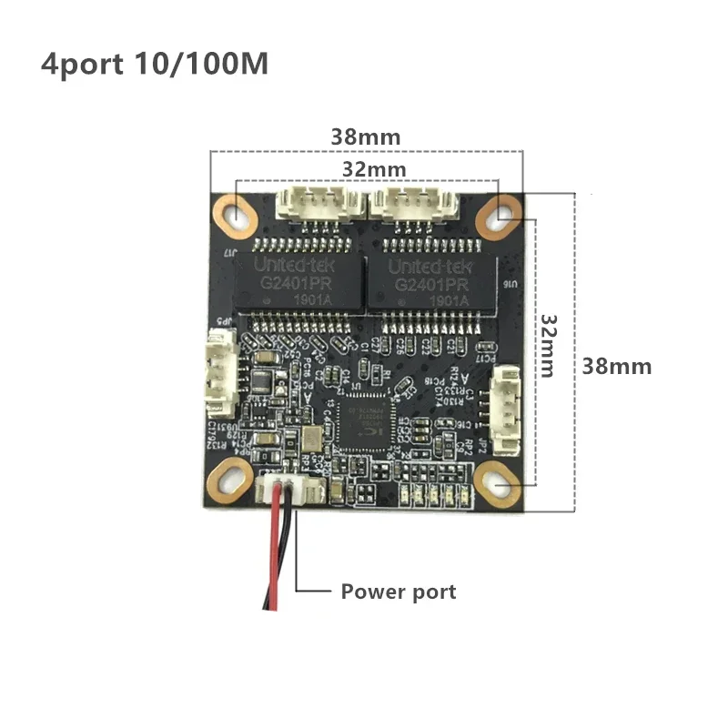 وحدة PBCswitch صغيرة PBC OEM وحدة صغيرة الحجم 3/4/5 منافذ مفاتيح الشبكة لوحة دارات مطبوعة وحدة مفتاح إيثرنت صغيرة 10/100Mbps