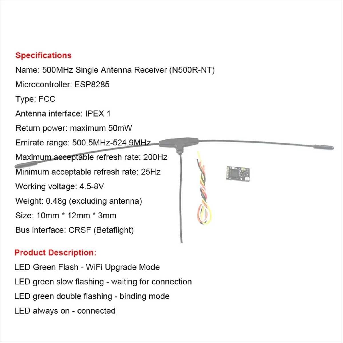 500MHz Receiver 500.5MHz-524.9 - Drone Receiver avaliação e preço