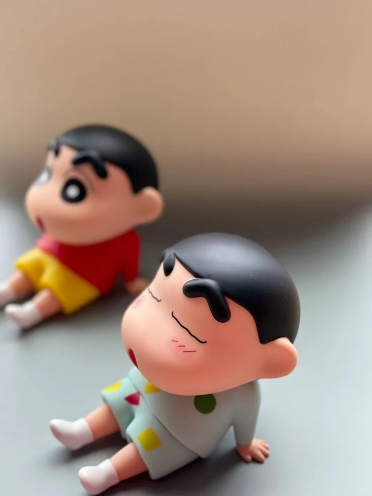 Crayon Shin-chan Mobile Phone Holder Anime Figurines Lazy Model Doll Desktop Decoration Doll Series Gift IPad Tablet Stand Toys