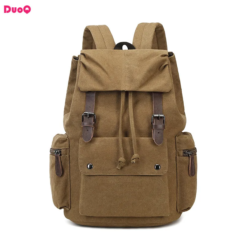 

2024 New Retro Canvas Student Backpack Outdoor Leisure Travel Bag Bundle Pocket Drawstring Backpack Anti Theft High Quality