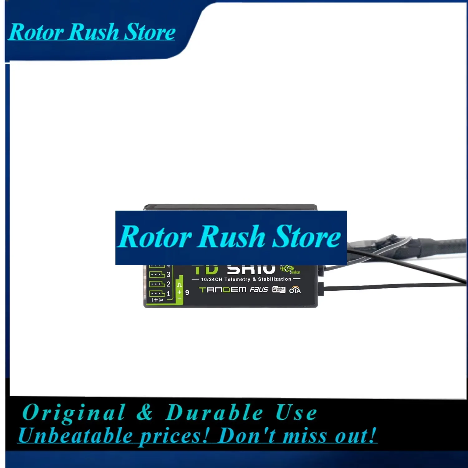 RoRuSFrSky TD SR10 Dual-Band Receiver Simultaneous 2.4GHz & 900MHz Advanced Stabilizer & Telemetry Triple Antenna