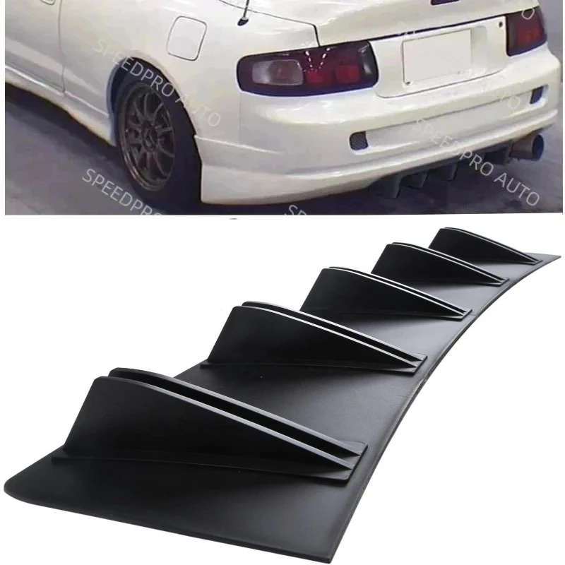 Rear Diffuser 5 Fins Shark Bumper Splitter Spoiler Lip For T0yota Celica GT Car Auto Body Kit Accessories Black Cover