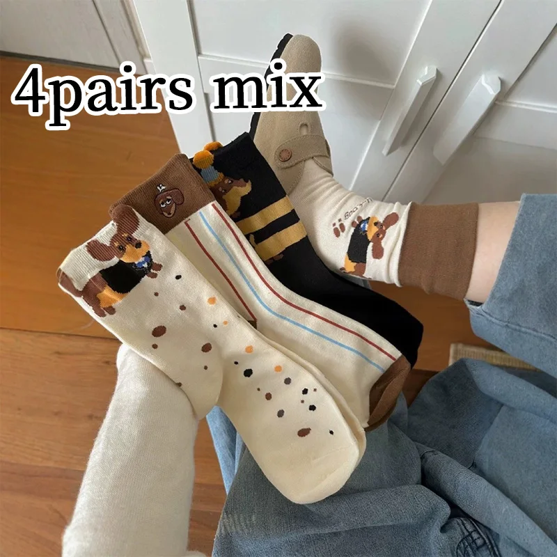 4 pairs unique personality lovely sausage dog pattern soft breathable durable making it a fashionable ideal gift for pet owners