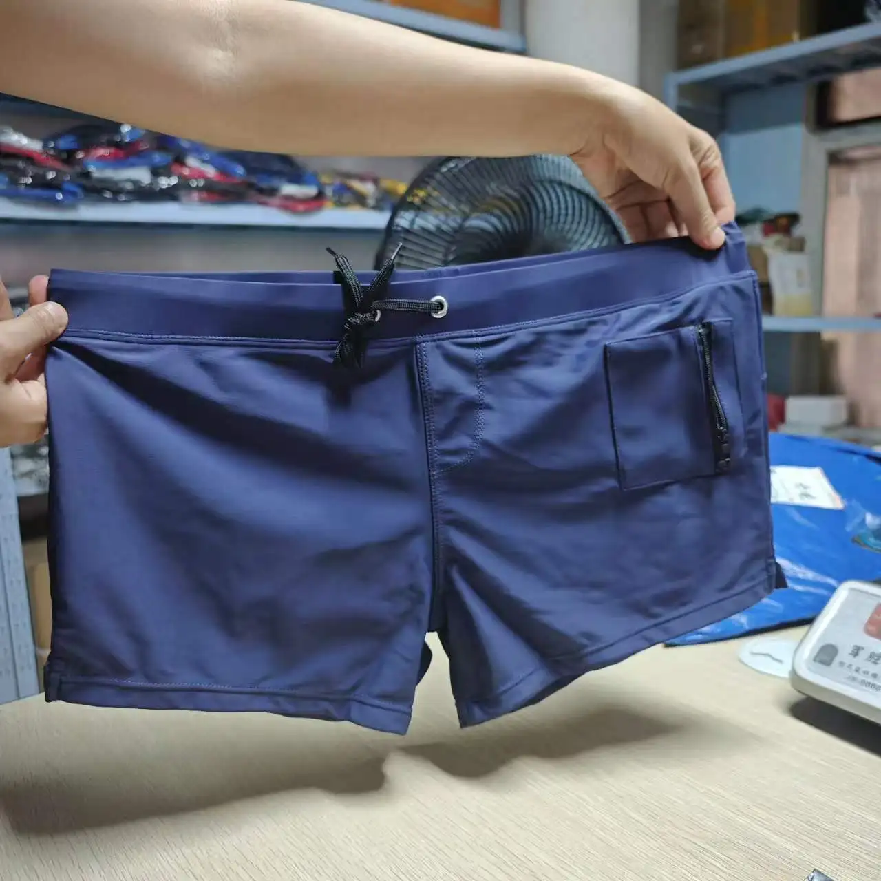 2026Cross-border popular men's low waist side pocket hot spring swimming pants quick-drying men's boxers swimming trunks A5118