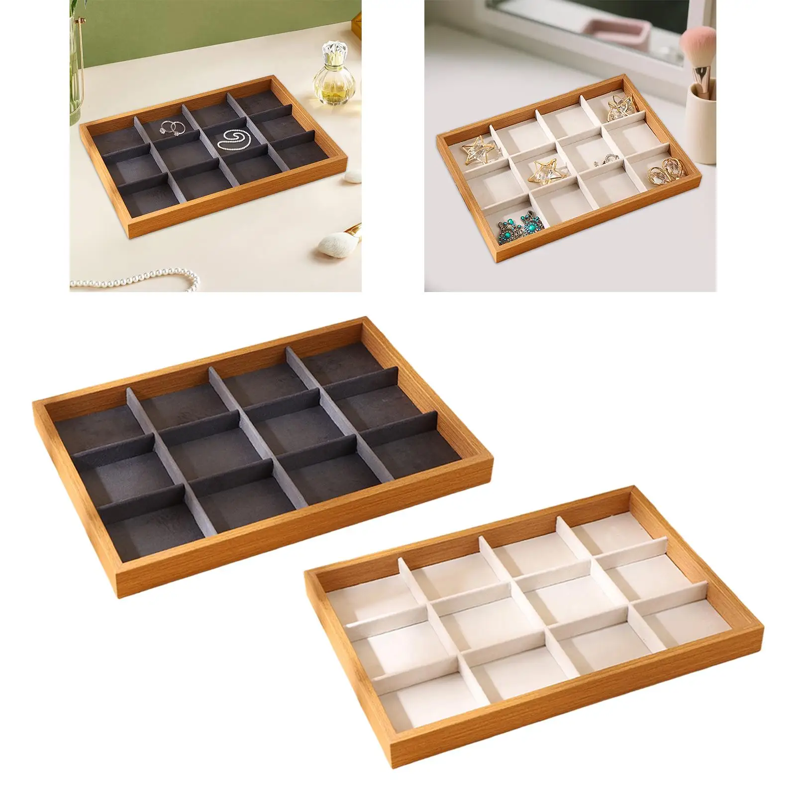 

Jewelry Display Tray Large Capacity Ornament Holder for Rings Bracelets Her