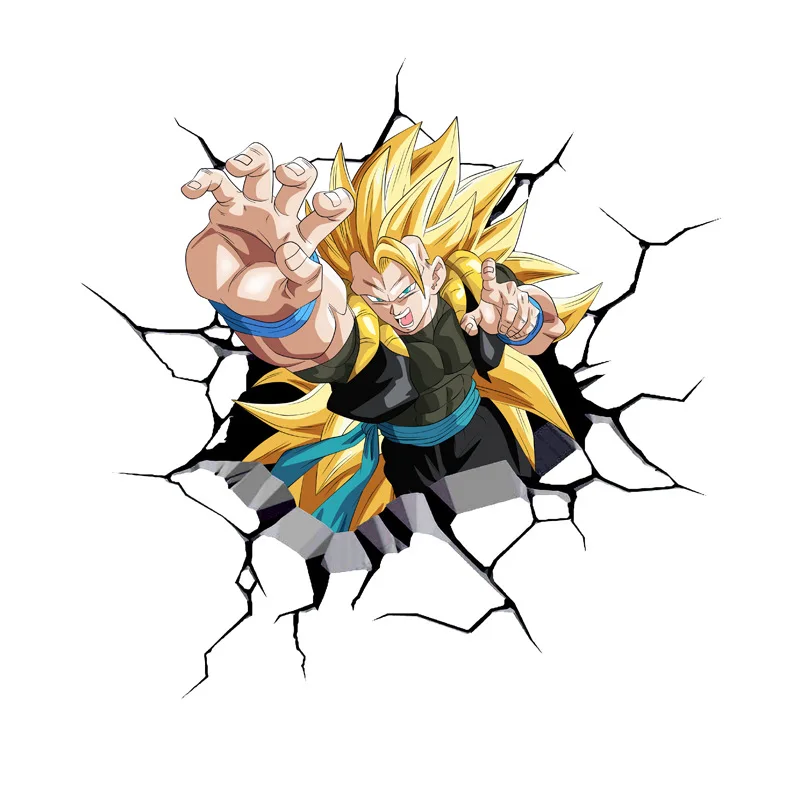 Anime Dragon Ball Car Sticker Super Saiyan Son Goku Body Decoration Broken Sticker Scratch Cover Sticker Children\'s Toy Gift