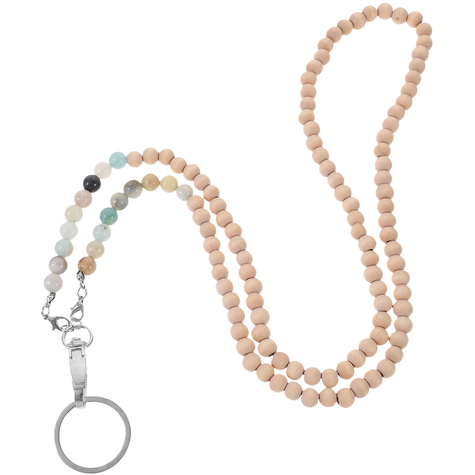 

Stylish Wood Beads Lanyard Id Card Holder Decorative Badge Cord Portable Hanging Rope Keychain Beaded Id Holder Cord For