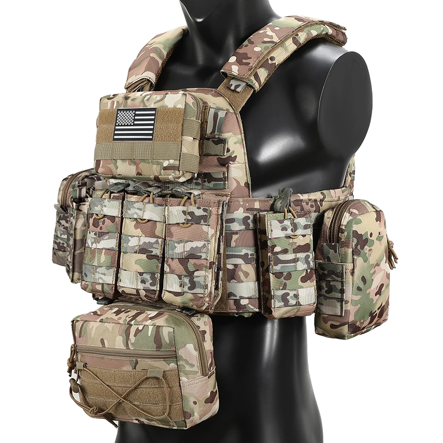 Chaleco de caza táctico MOLLE con bolsas - imagen 4