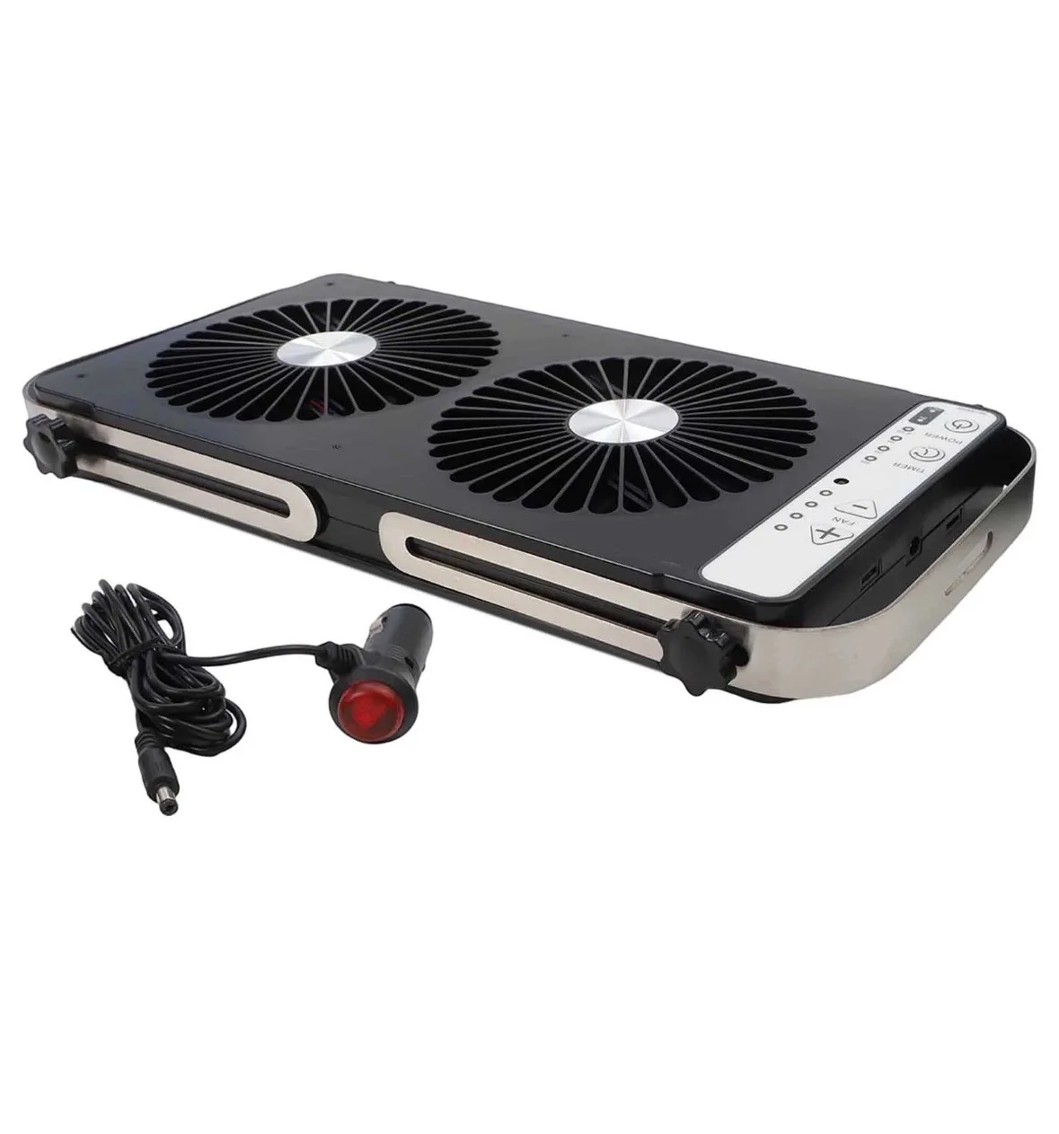 RV Camper Accessories 12V Portable Dual Head Ventilation Cooling Fan Waterproof Easy Installation Caravan Exhaust Fan