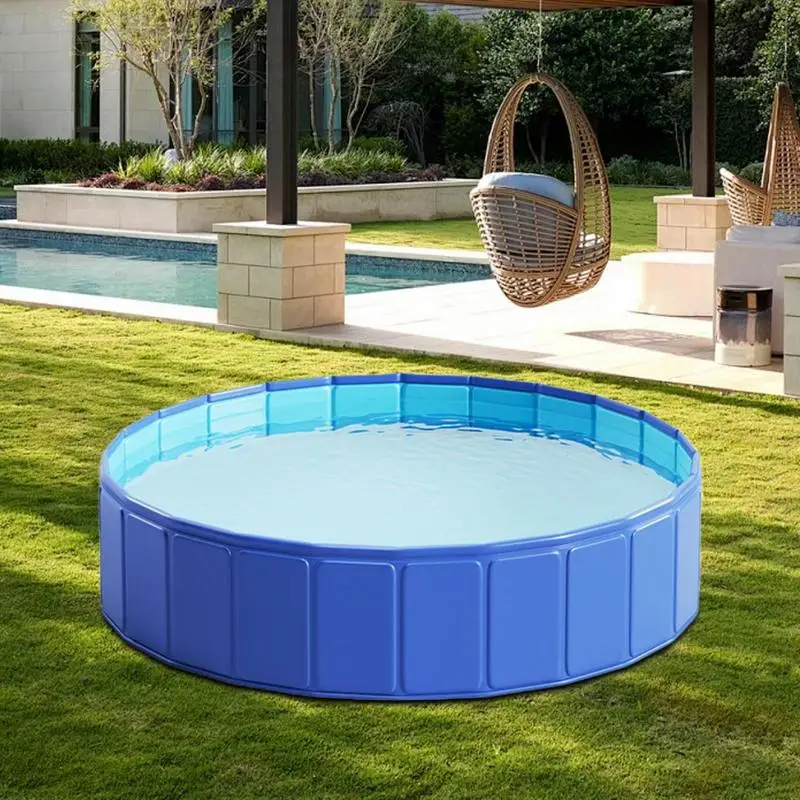 Piscina plegable para niños, piscina para mascotas, PVC, antideslizante, portátil, para patio, bañera para perros, gatos, cachorros, animales, niños